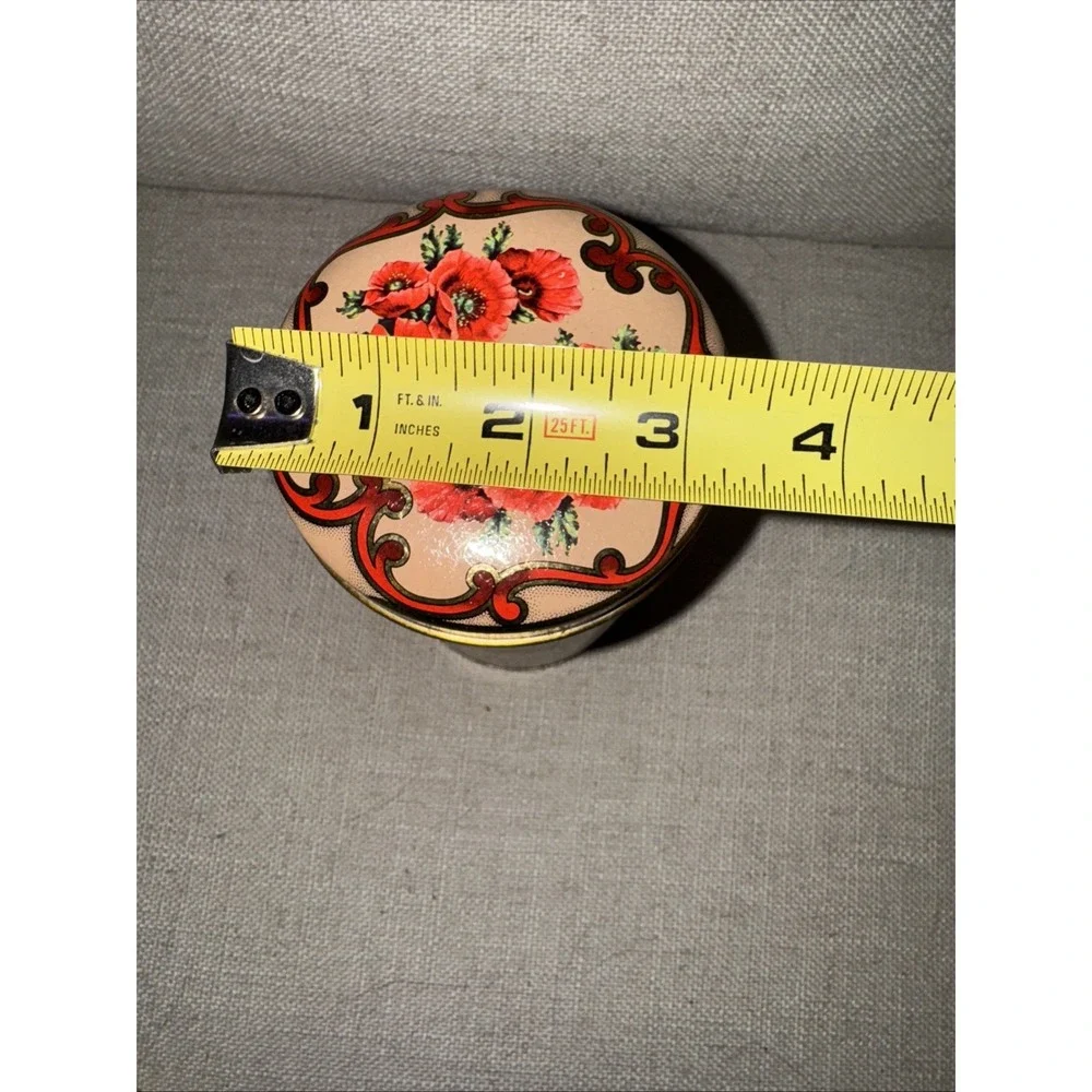 Vintage Damer Poppy Talcum‎ Powder Tim With Lid Made In England Gorgeous